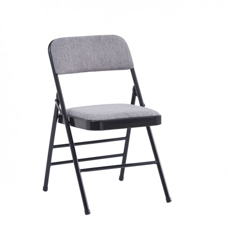 Chaise pliante tissu gris – Confort professionnel & solidité Golddeco