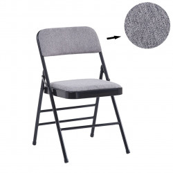 Chaise pliante tissu gris – Confort professionnel & solidité Golddeco