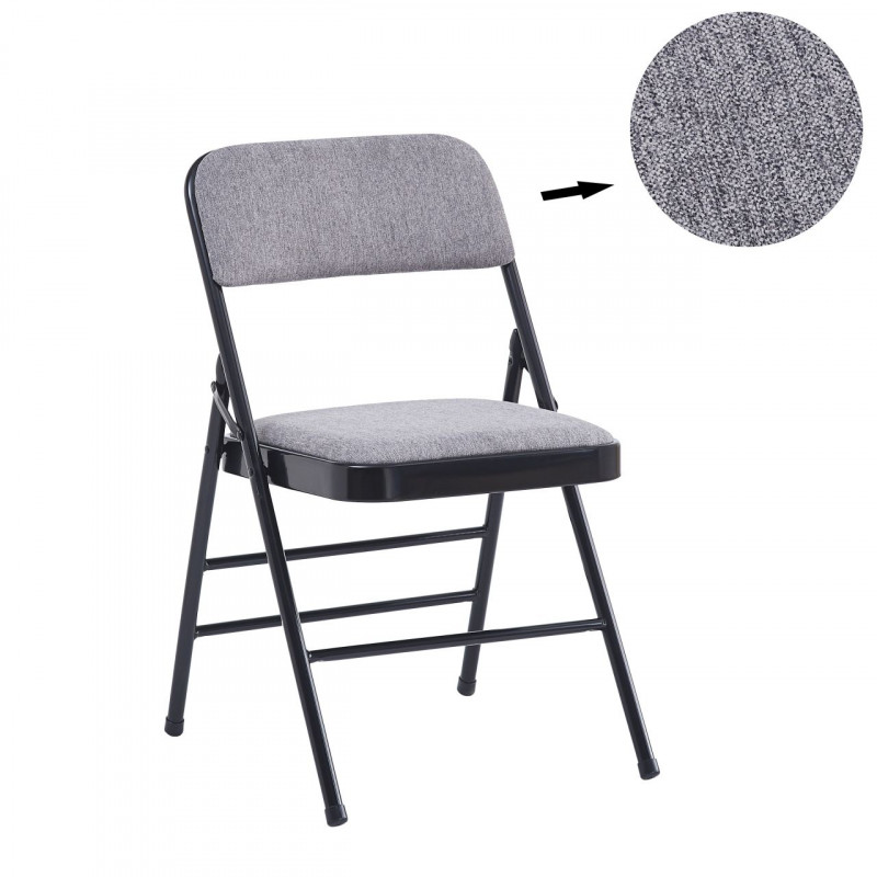 Chaise pliante tissu gris – Confort professionnel & solidité Golddeco