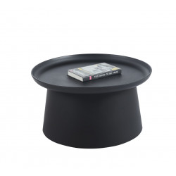 Table Basse Ronde 70 cm – Plastique Noir Résistant | Golddeco