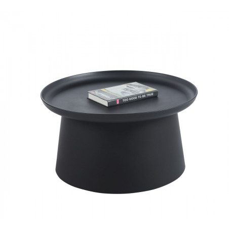 Table Basse Ronde 70 cm – Plastique Noir Résistant | Golddeco