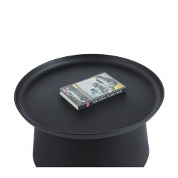 Table Basse Ronde 70 cm – Plastique Noir Résistant | Golddeco