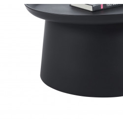 Table Basse Ronde 70 cm – Plastique Noir Résistant | Golddeco