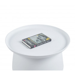 Table Basse Blanche Ronde 70 cm – Plastique Léger | Golddeco