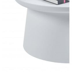 Table Basse Blanche Ronde 70 cm – Plastique Léger | Golddeco