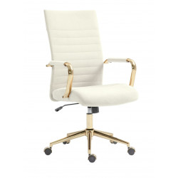 Fauteuil pivotant NERO GOLD – Velours beige & doré