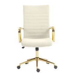 Fauteuil pivotant NERO GOLD – Velours beige & doré