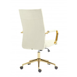 Fauteuil pivotant NERO GOLD – Velours beige & doré