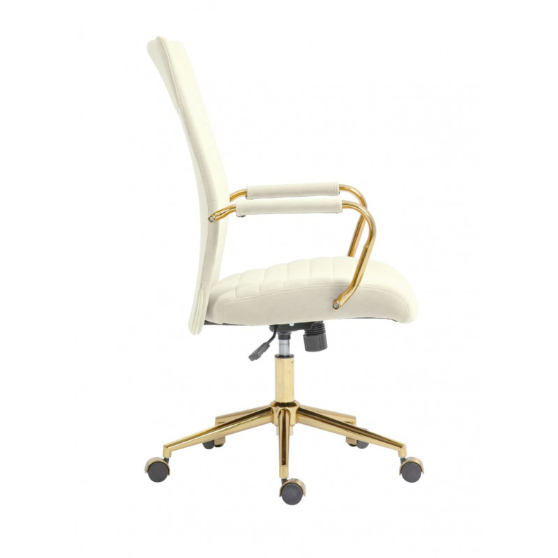 Fauteuil pivotant NERO GOLD – Velours beige & doré
