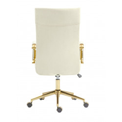 Fauteuil pivotant NERO GOLD – Velours beige & doré