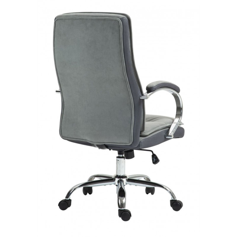 Fauteuil de bureau ARCADIA gris – Tissu & base chromée