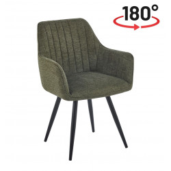 Fauteuil Sassari Vert Pivotant 180° – Pieds Noirs Design Pro