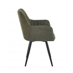 Fauteuil Sassari Vert Pivotant 180° – Pieds Noirs Design Pro