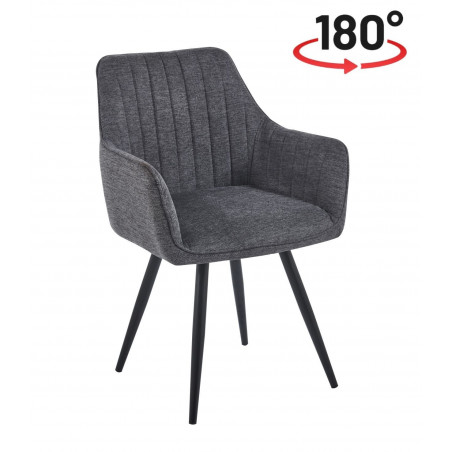 Fauteuil Sassari Gris Foncé Pivotant 180° – Élégance & Confort Pro