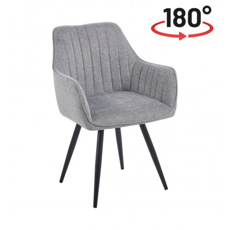 Fauteuil Sassari Gris Clair Pivotant 180° – Design Moderne & Confort