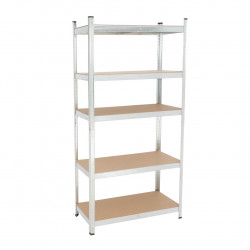 Étagère de rangement INDUSTRIAL – métal galvanisé argenté 5 niveaux | Golddeco
