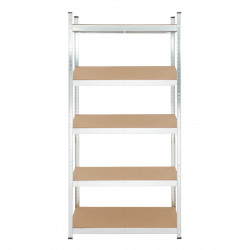 Étagère de rangement INDUSTRIAL – métal galvanisé argenté 5 niveaux | Golddeco