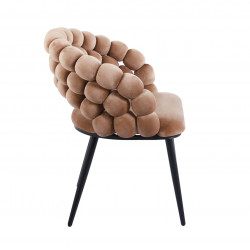 Chaise Bubble velours cappuccino & pieds aspect noir – Confort design