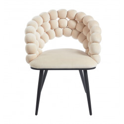 Chaise Bubble velours beige & pieds aspect noir – Design Golddeco