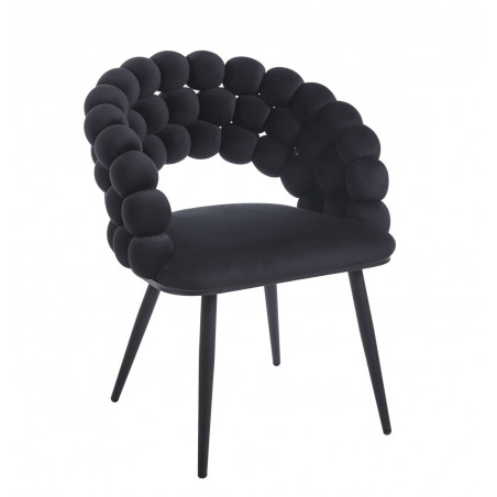 Chaise Bubble velours noir & structure noire – Style design Golddeco