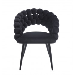 Chaise Bubble velours noir & structure noire – Style design Golddeco