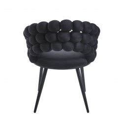 Chaise Bubble velours noir & structure noire – Style design Golddeco