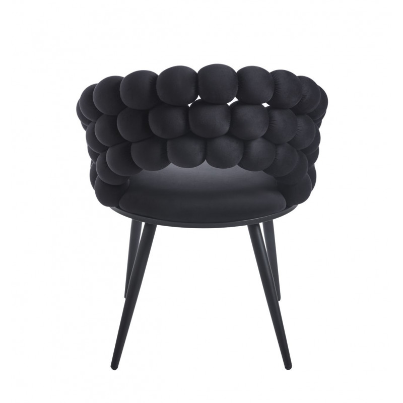 Chaise Bubble velours noir & structure noire – Style design Golddeco