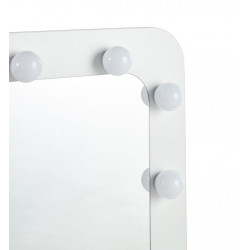 Coiffeuse LED Blanche – Miroir Hollywood & 2 Tiroirs | Golddeco