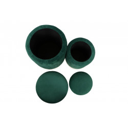 Poufs gigognes Calipso (lot de 2) – Velours vert & doré