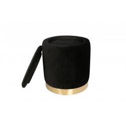 Poufs gigognes Calipso (lot de 2) – Velours noir & doré