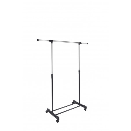 Portant à vêtements réglable – Barre extensible métal chromé & structure noire | Golddeco