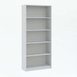 Bibliothèque blanche PURE – 5 étagères larges 80 cm | Golddeco