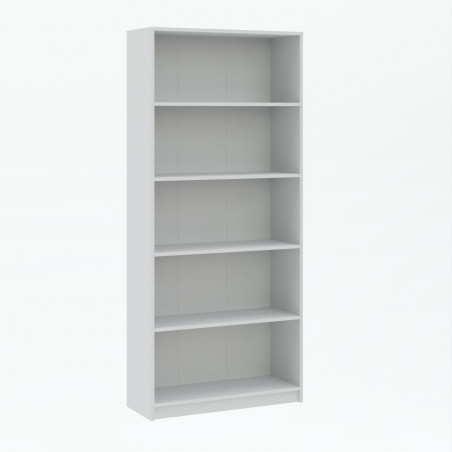Bibliothèque blanche PURE – 5 étagères larges 80 cm | Golddeco