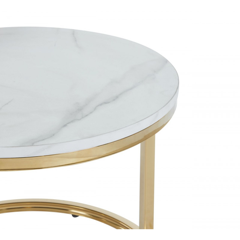 Tables Gigognes Marbre Blanc & Or – Set Design Chic | Golddeco