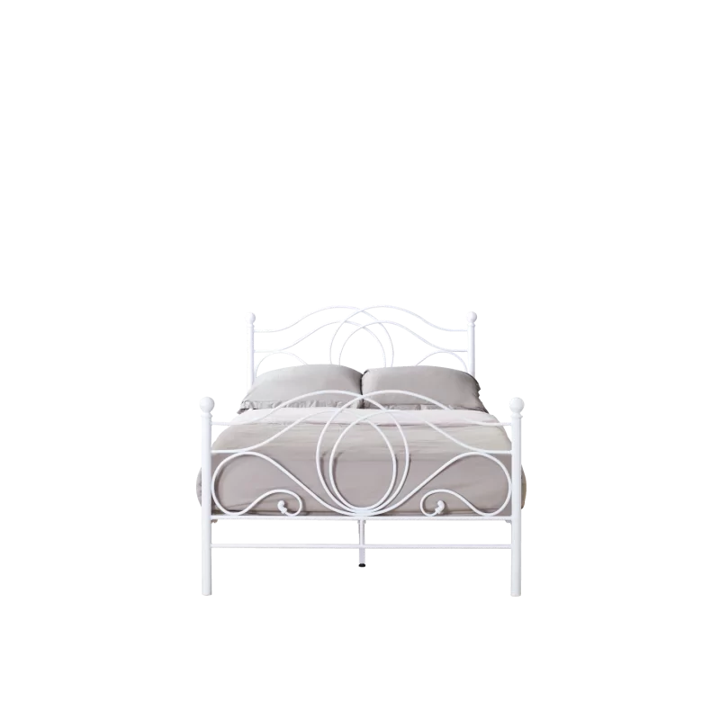 Lit en métal 120x200 blanc – design élégant et robuste | Golddeco