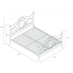 Lit en métal 120x200 noir – design élégant et robuste | Golddeco