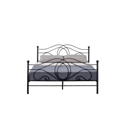 Lit en métal 160x200 noir – cadre décoratif et robuste | Golddeco