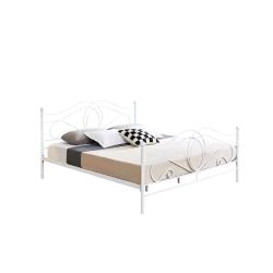 Lit en métal 160x200 blanc – cadre décoratif et robuste | Golddeco