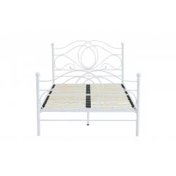 Lit en métal 160x200 blanc – cadre décoratif et robuste | Golddeco