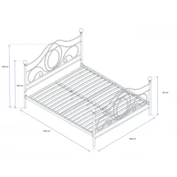 Lit en métal 160x200 blanc – cadre décoratif et robuste | Golddeco