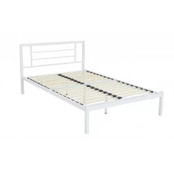 Lit en métal 120x200 blanc – cadre moderne et robuste | Golddeco