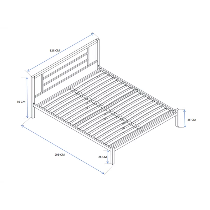Lit en métal 120x200 blanc – cadre moderne et robuste | Golddeco