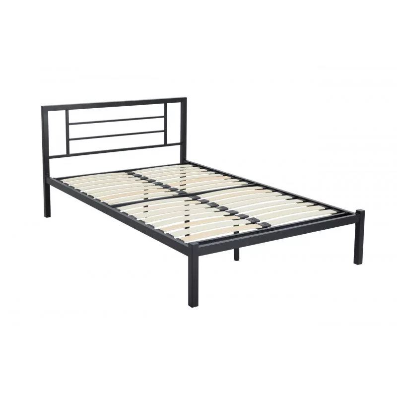 Lit en métal 120x200 noir – design moderne et robuste | Golddeco