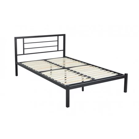 Lit en métal 120x200 noir – design moderne et robuste | Golddeco