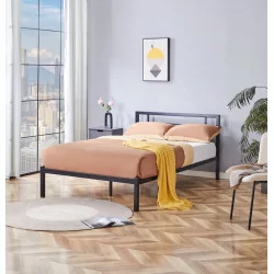 Lit en métal 120x200 noir – design moderne et robuste | Golddeco