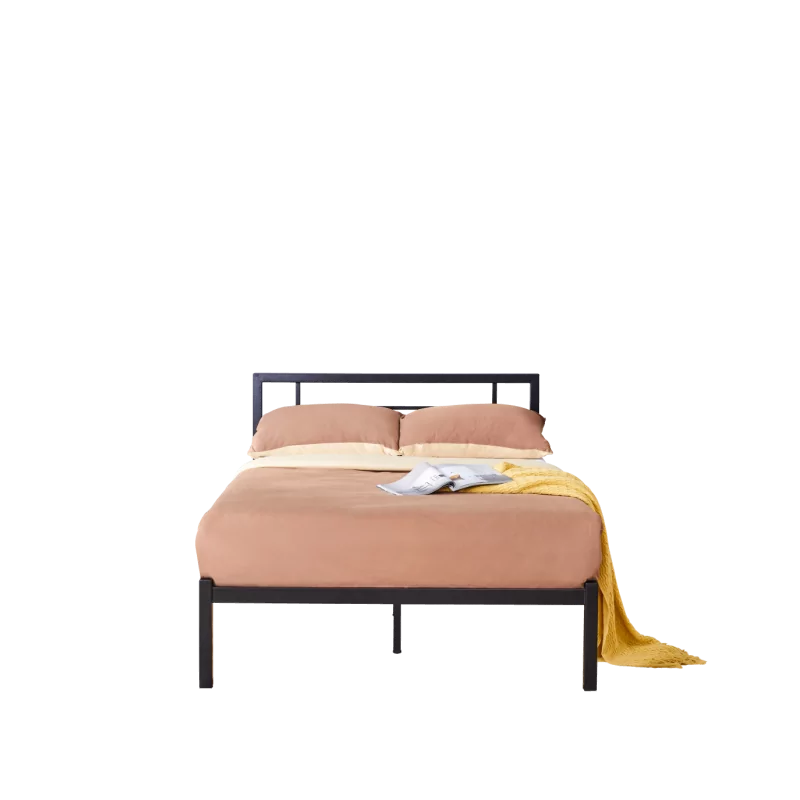 Lit en métal 120x200 noir – design moderne et robuste | Golddeco