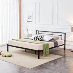 Lit en métal 160x200 noir – design moderne et structure robuste | Golddeco