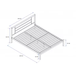 Lit en métal 160x200 noir – design moderne et structure robuste | Golddeco