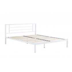 Lit en métal 160x200 blanc – cadre moderne et robuste | Golddeco