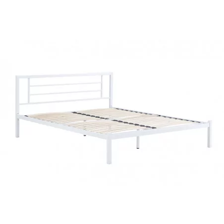 Lit en métal 160x200 blanc – cadre moderne et robuste | Golddeco